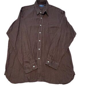 VTG Old money Preppy Normcore Ralph Lauren Linen/Cotton "Hinford" Shirt Men's XL